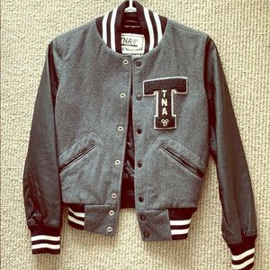 Aritzia TNA LEATHER/WOOL JACKET